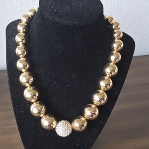 Alfani Gold-Tone Beaded Necklace with Pavé Accent